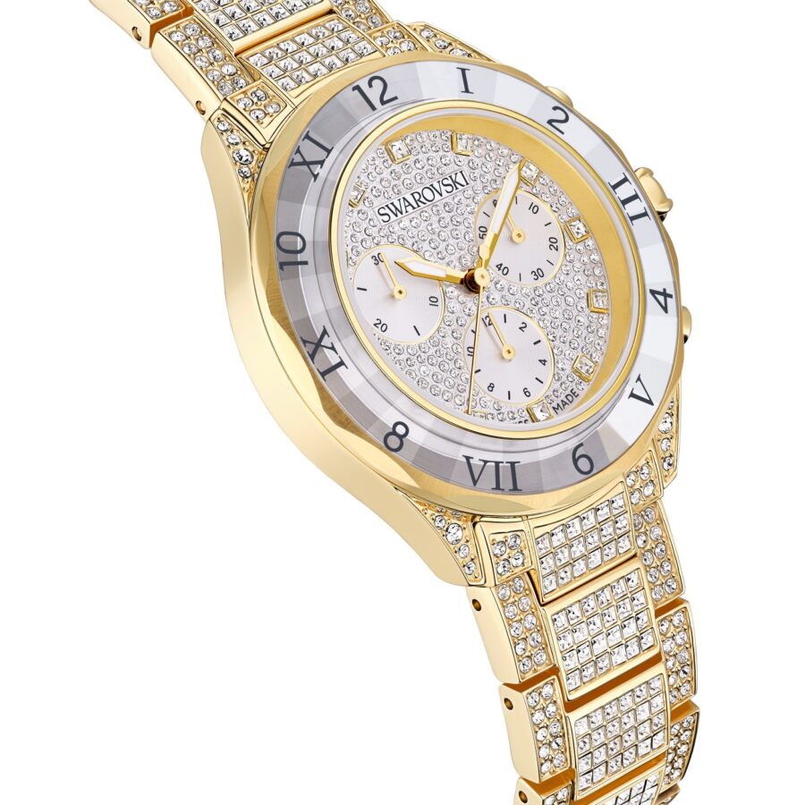 Swarovski sat Dextera Lux, Zlatni ton, Metalna narukvica, Swiss