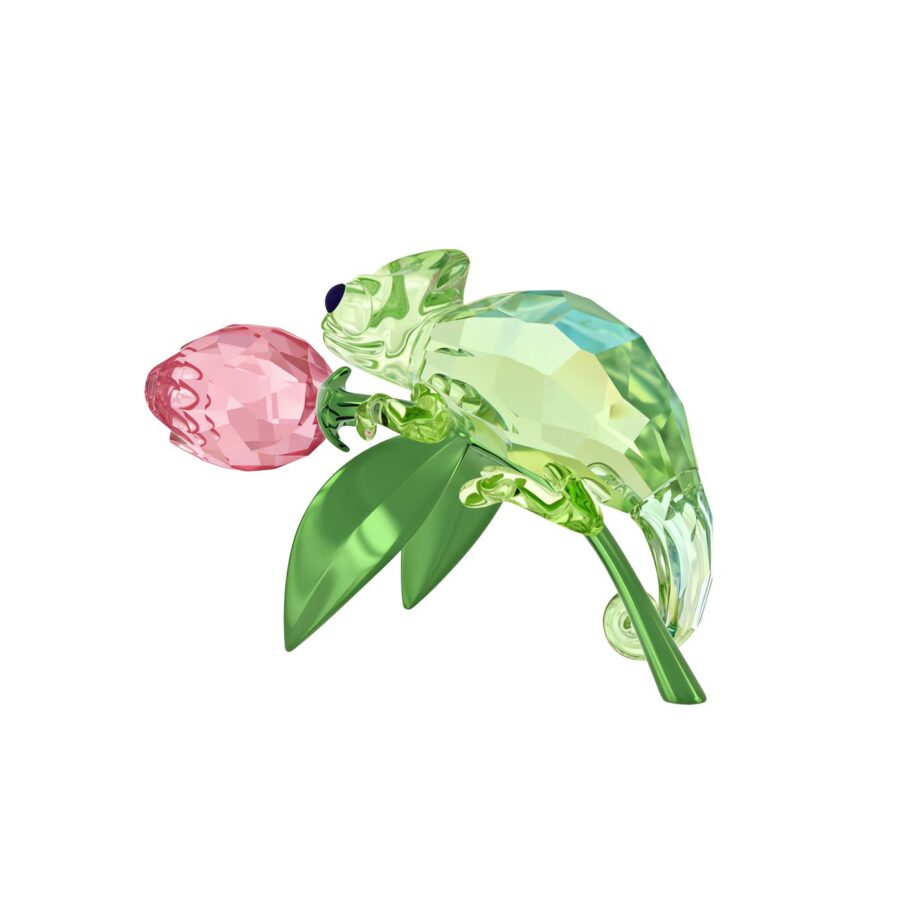 Swarovski kristalna figura Idyllia Kameleon i Tulipan
