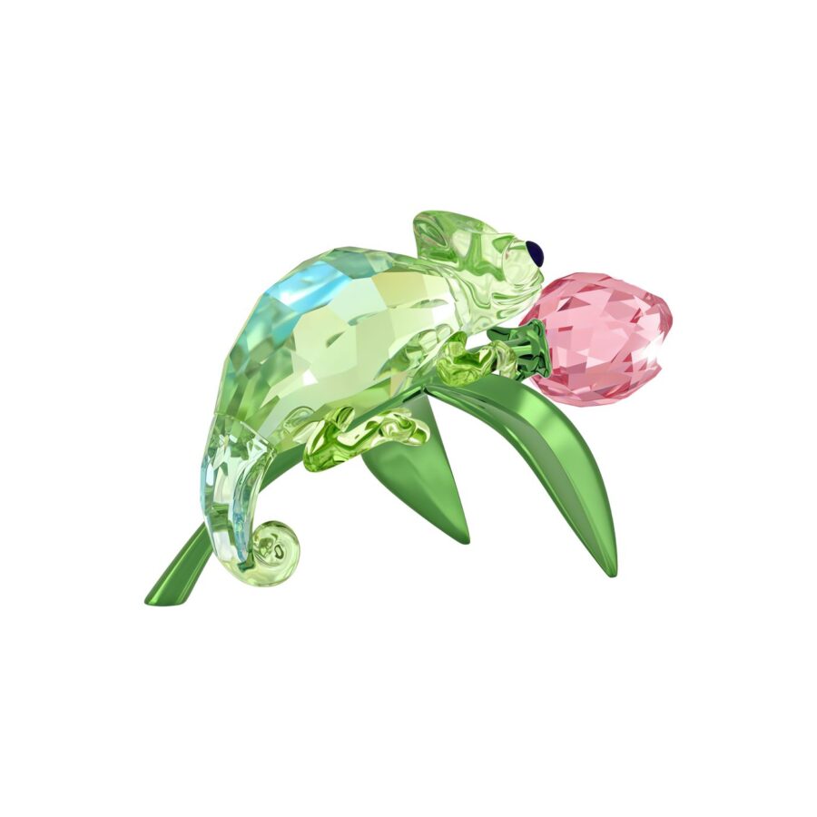 Swarovski kristalna figura Idyllia Kameleon i Tulipan