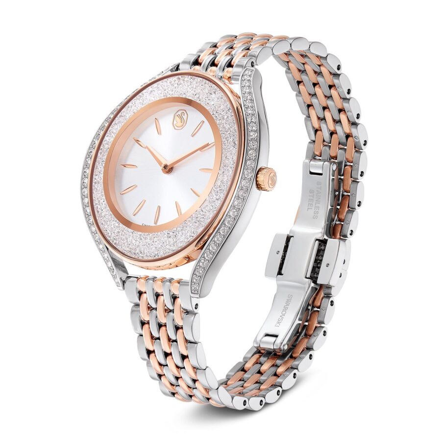 Swarovski sat Crystalline, Rose gold ton, Metalna narukvica, Swiss