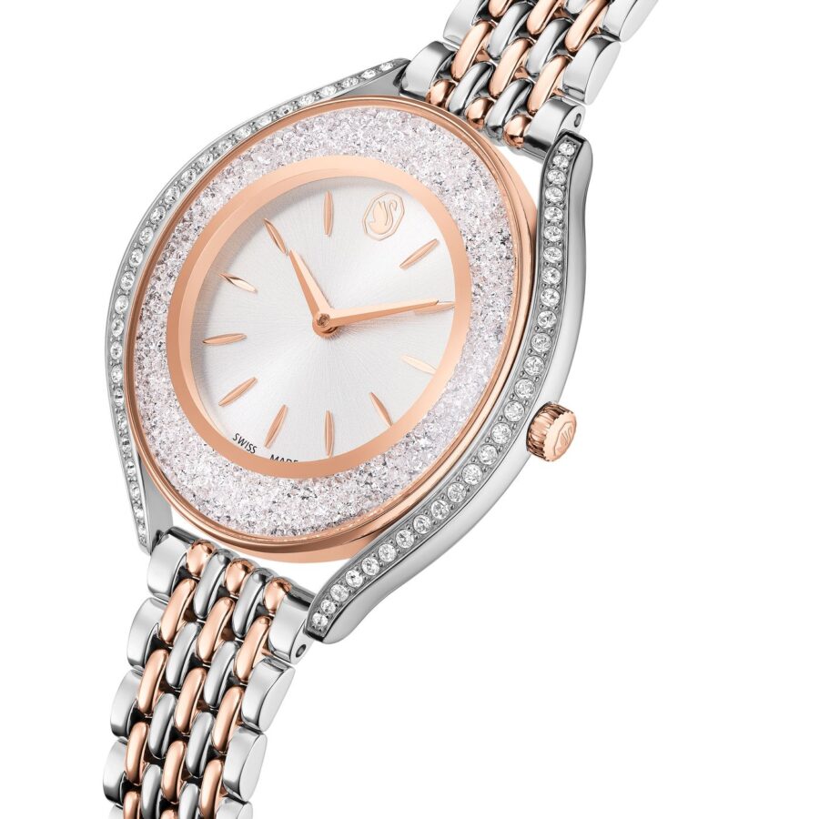 Swarovski sat Crystalline, Rose gold ton, Metalna narukvica, Swiss