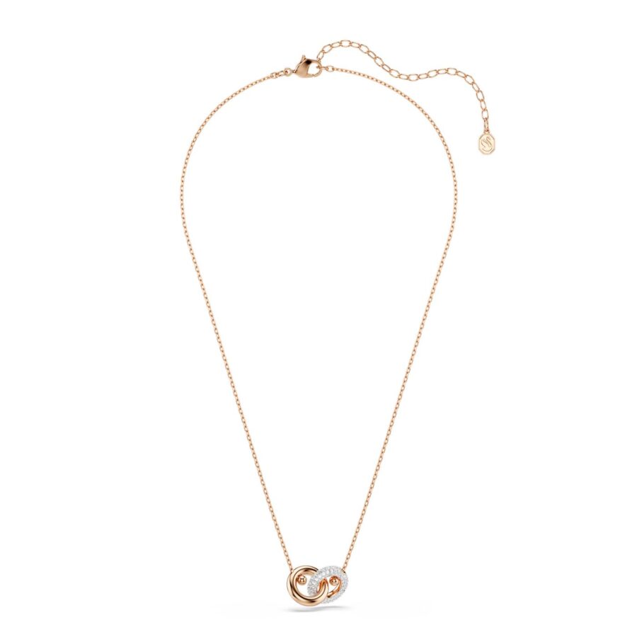 Swarovski lancic Dextera, Rose gold ton, Bijela