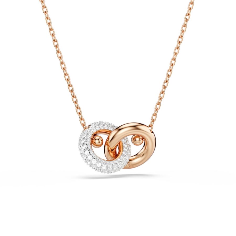 Swarovski lancic Dextera, Rose gold ton, Bijela