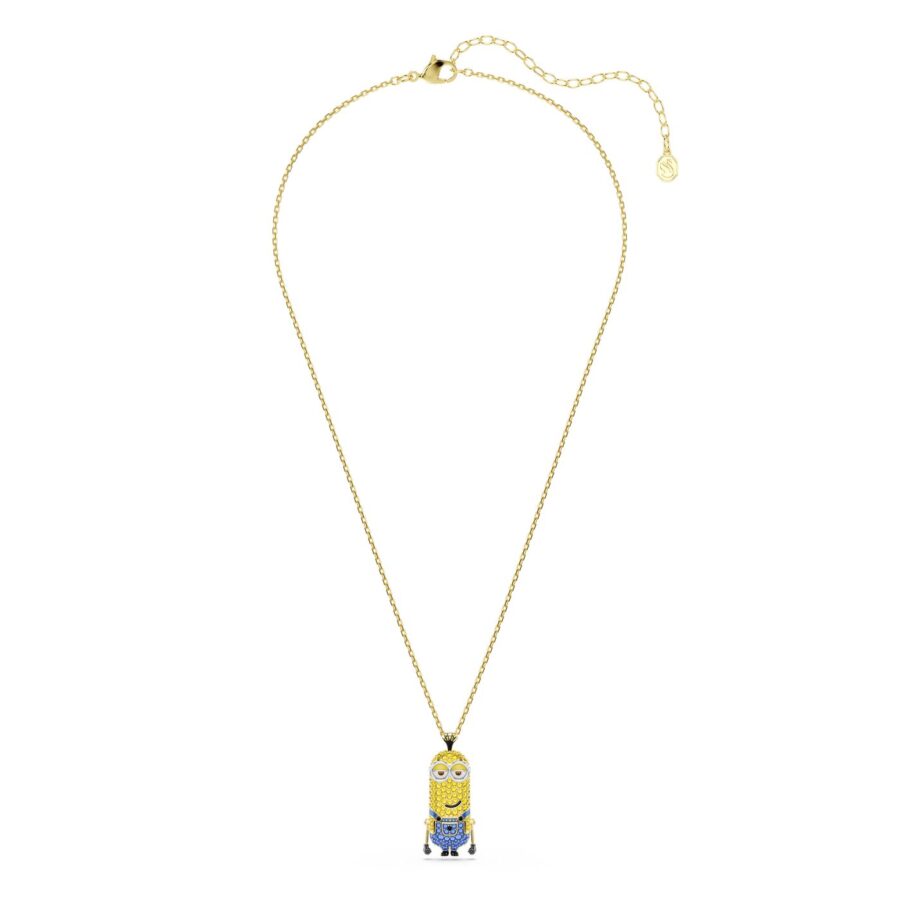 Swarovski lancic Minions, Zlatni ton, Višebojna, Kevin, Pavé
