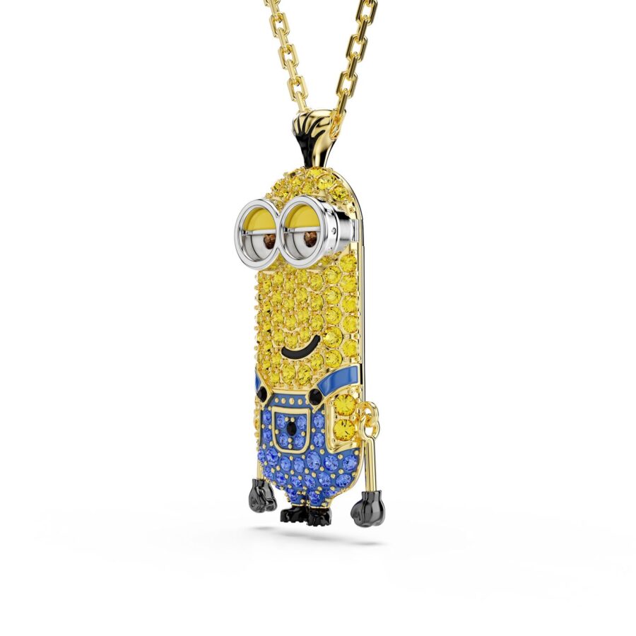 Swarovski lancic Minions, Zlatni ton, Višebojna, Kevin, Pavé