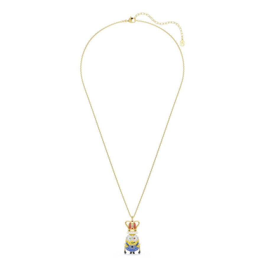 Swarovski lancic Minions, Zlatni ton, Višebojna, Kralj Bob, Pavé