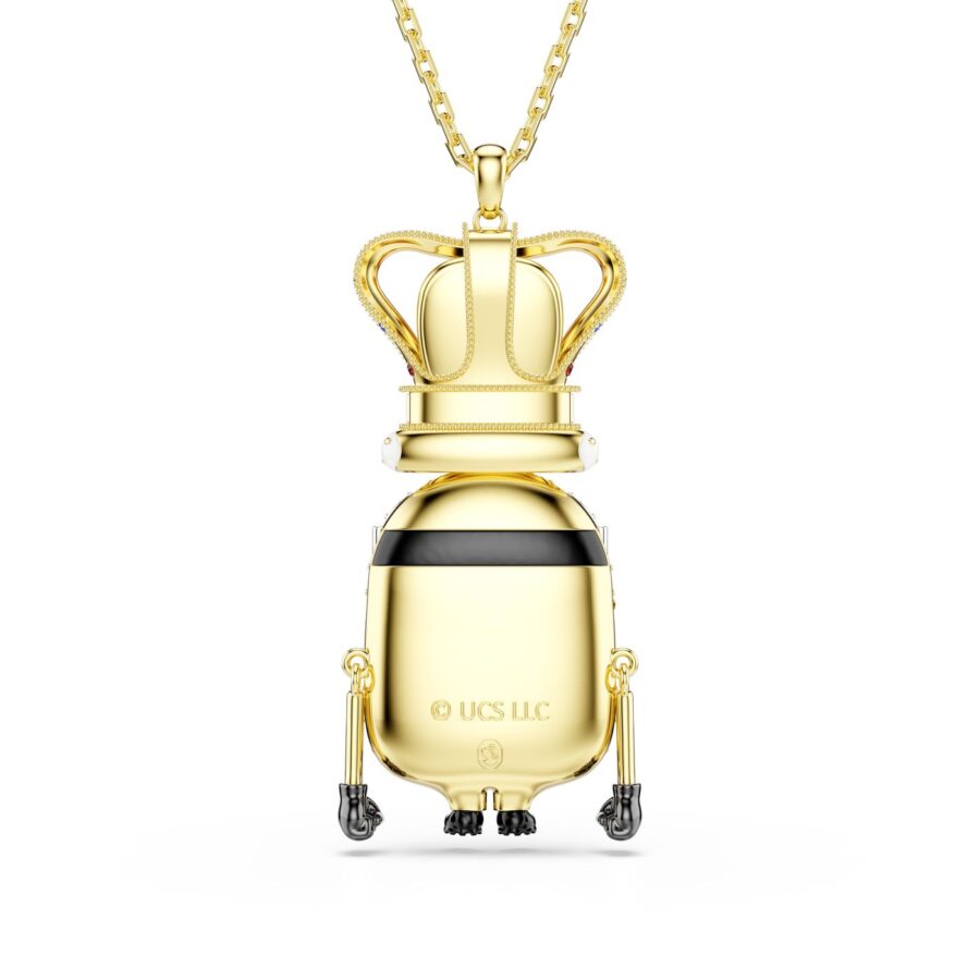 Swarovski lancic Minions, Zlatni ton, Višebojna, Kralj Bob, Pavé