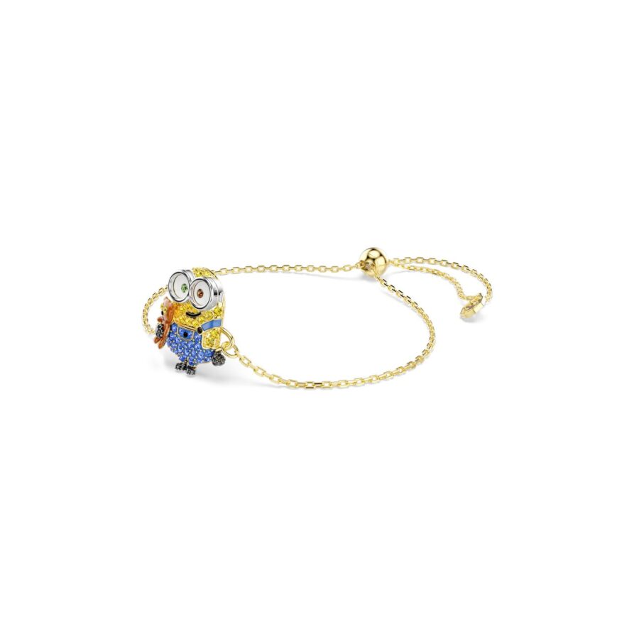 Swarovski narukvica Minions, Zlatni ton, Višebojna, Bob, Pavé