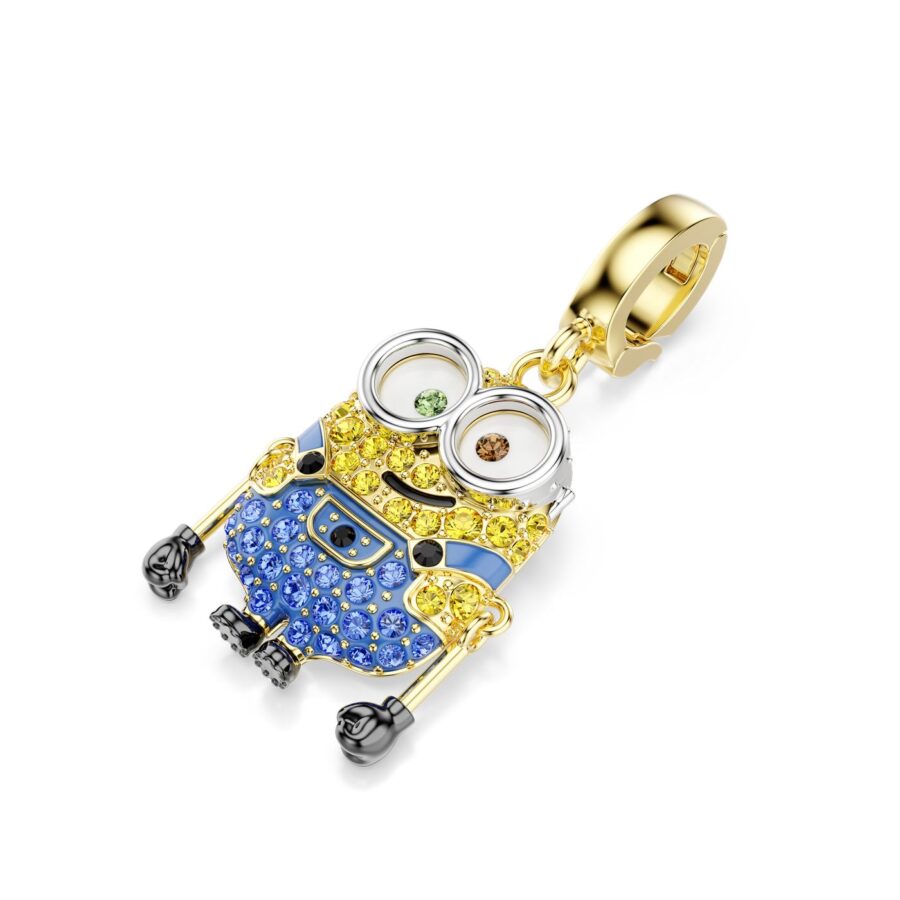 Swarovski privjesak Minions Bob, Zlatni ton, Višebojna, Pavé