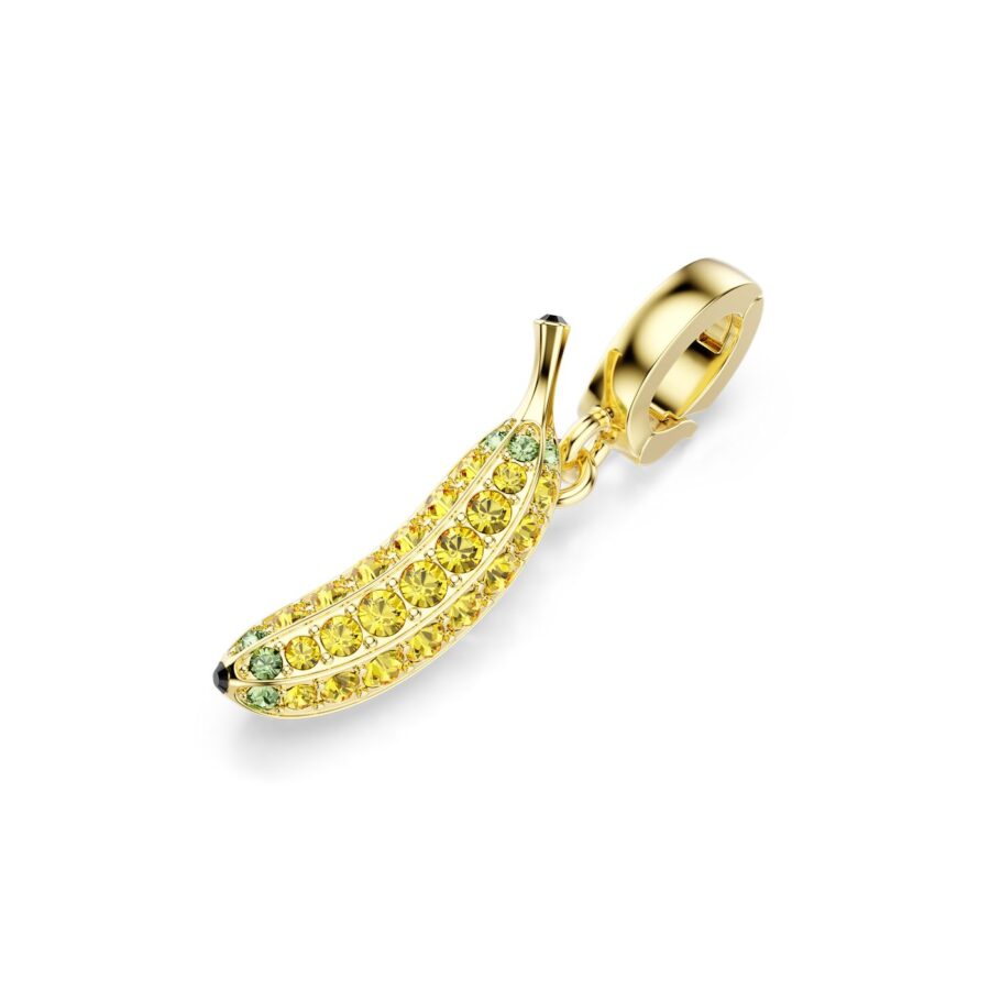 Swarovski privjesak Minions Banana, Zlatni ton, Žuta, Pavé