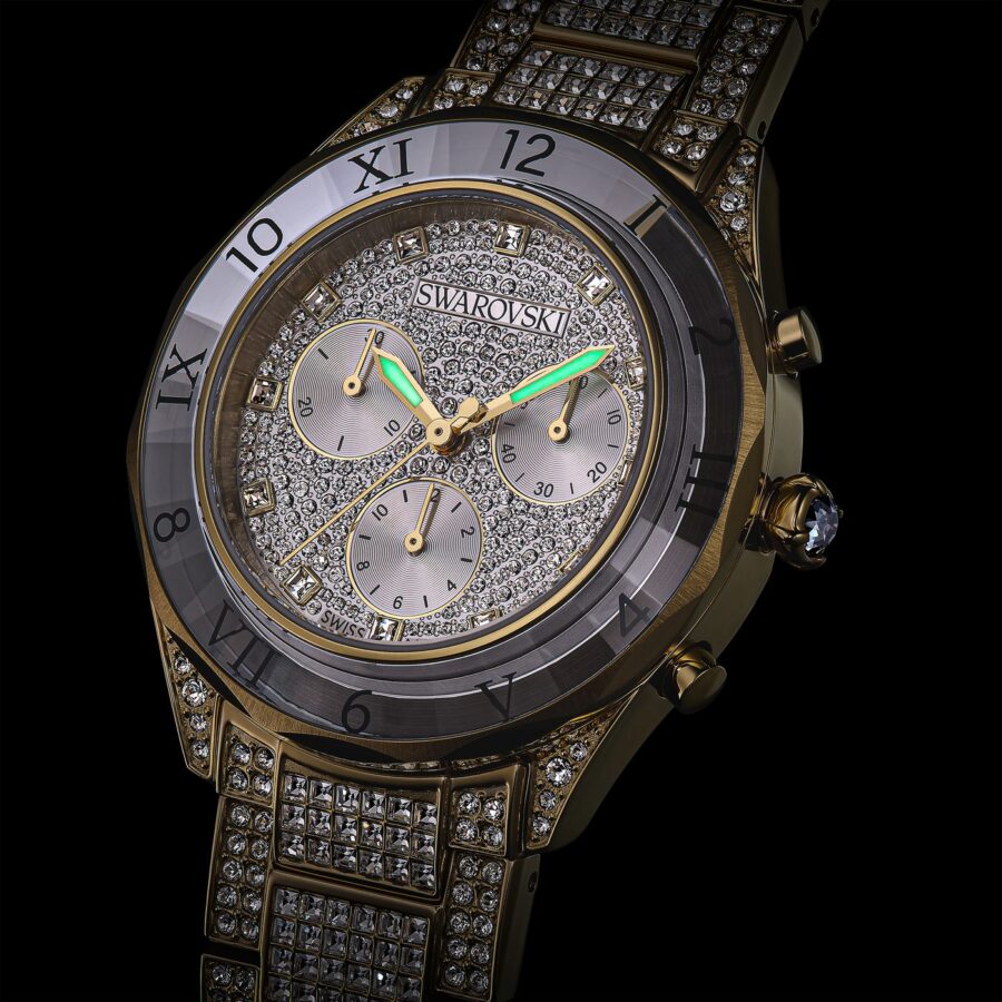 Swarovski sat Dextera Lux, Zlatni ton, Metalna narukvica, Swiss