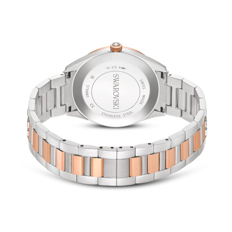 Swarovski sat Matrix s prikazom datuma, Swiss Made, Metalna narukvica, Rose gold i srebrni ton