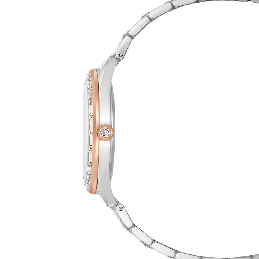 Swarovski sat Matrix s prikazom datuma, Swiss Made, Metalna narukvica, Rose gold i srebrni ton