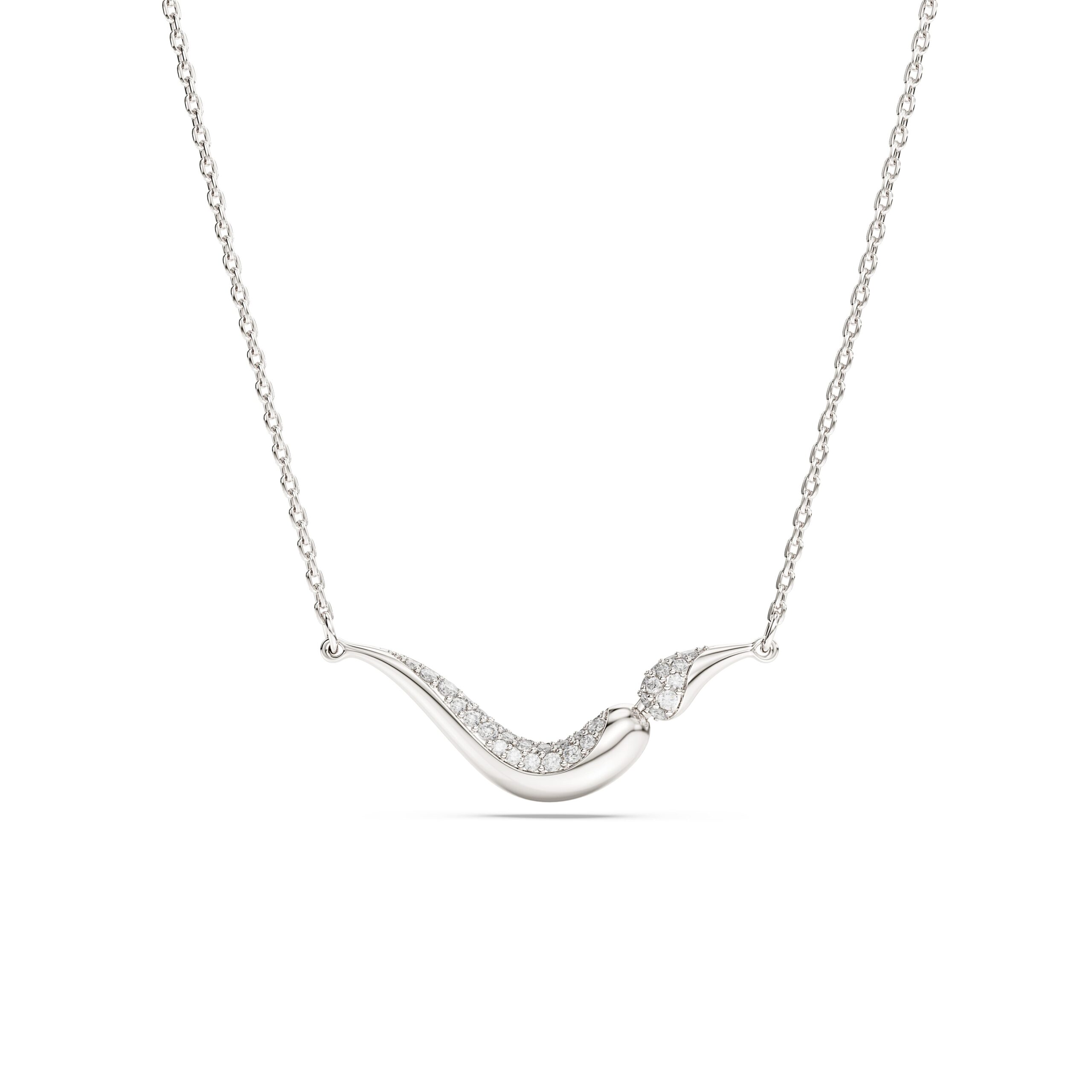 Swarovski lančić Classica, Okrugli rez, Bijela, Sterling srebro