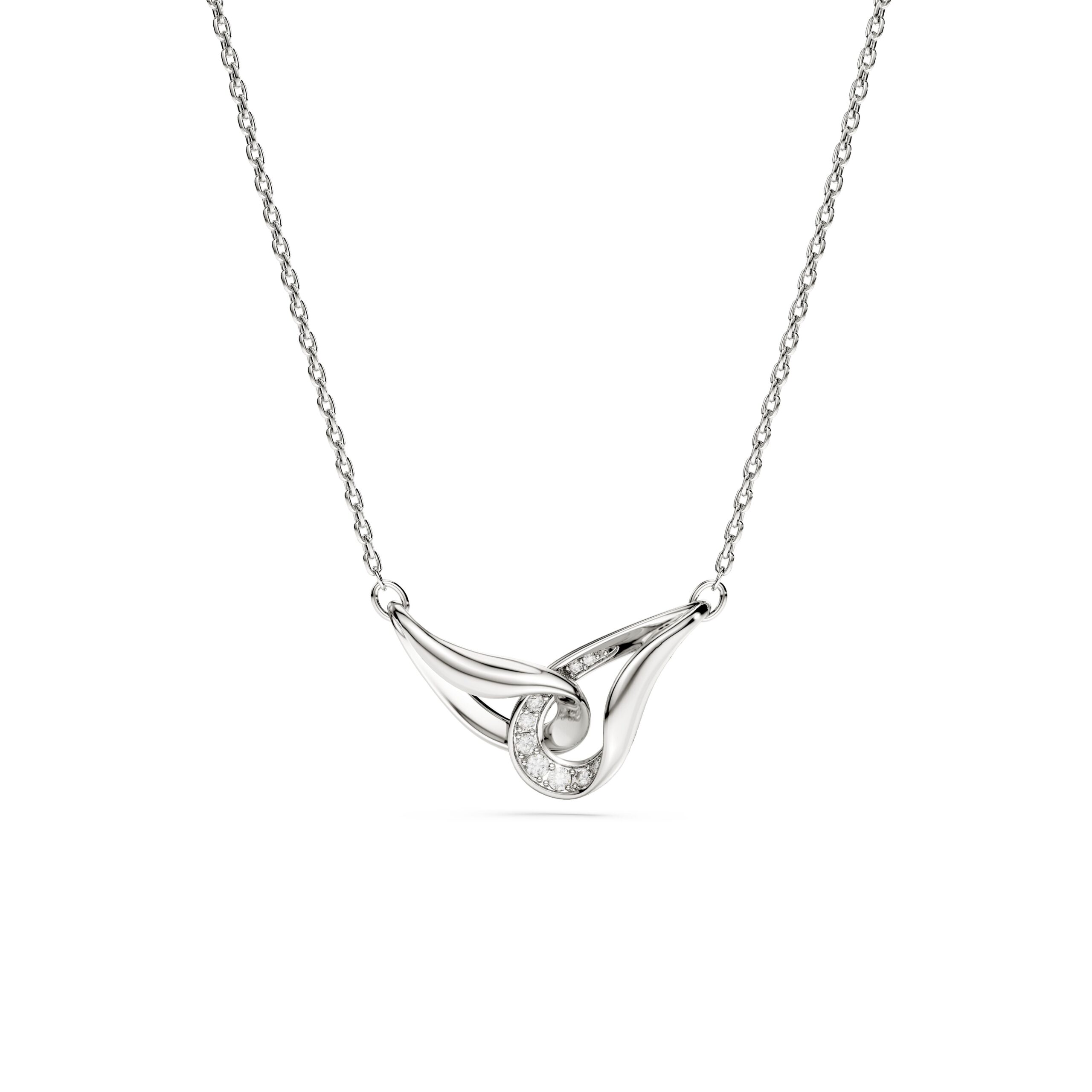 Swarovski lančić Classica, Okrugli rez, Interlocking, Bijela, Sterling srebro