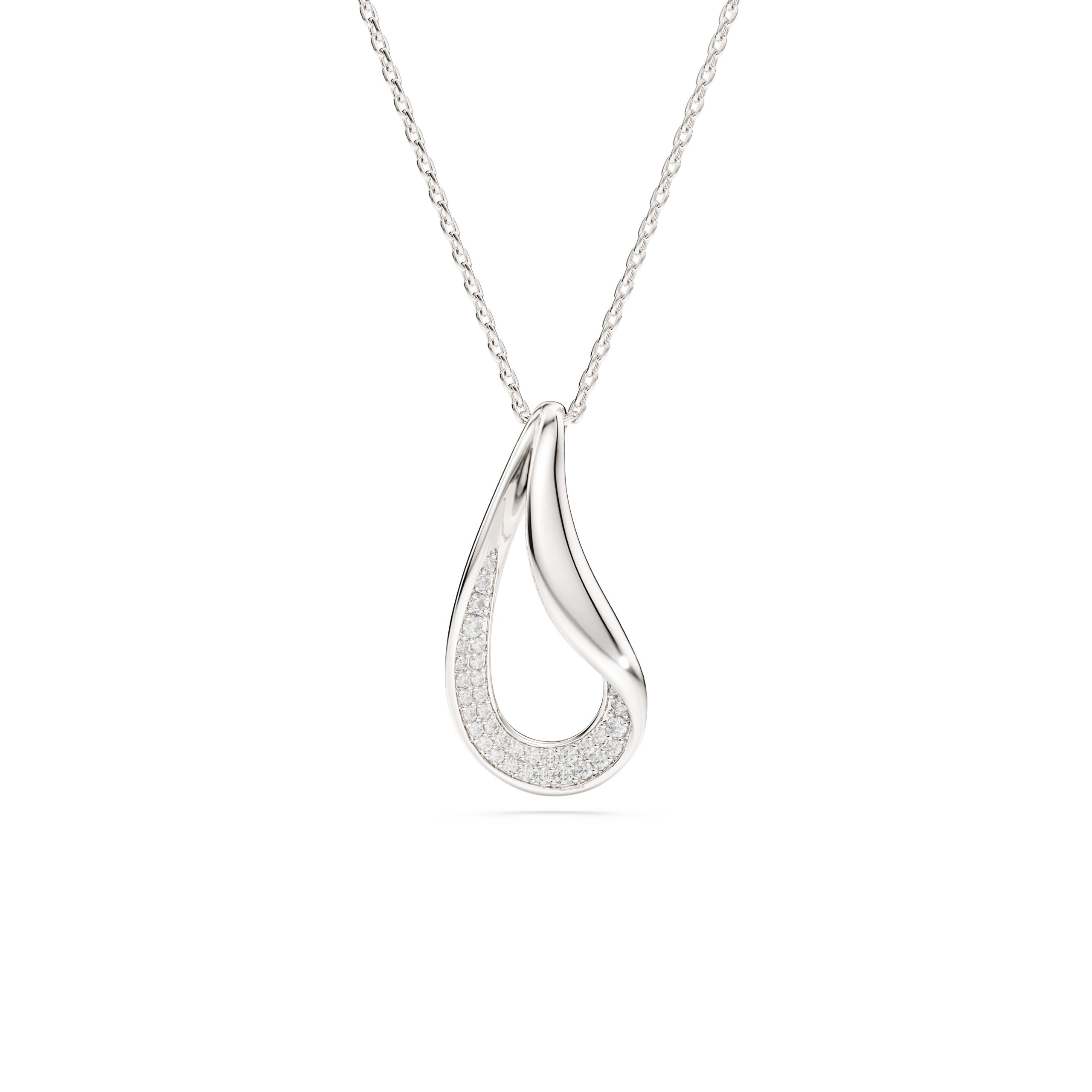 Swarovski lančić Classica, Okrugli rez, Duga, Bijela, Sterling srebro