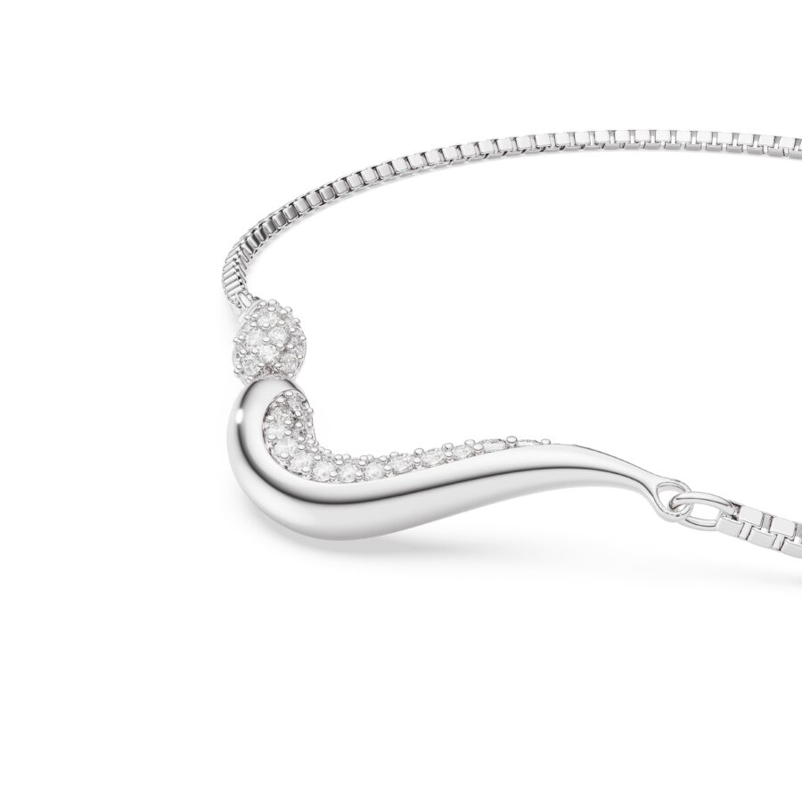 Swarovski narukvica Classica, Okrugli rez, Bijela, Sterling silver