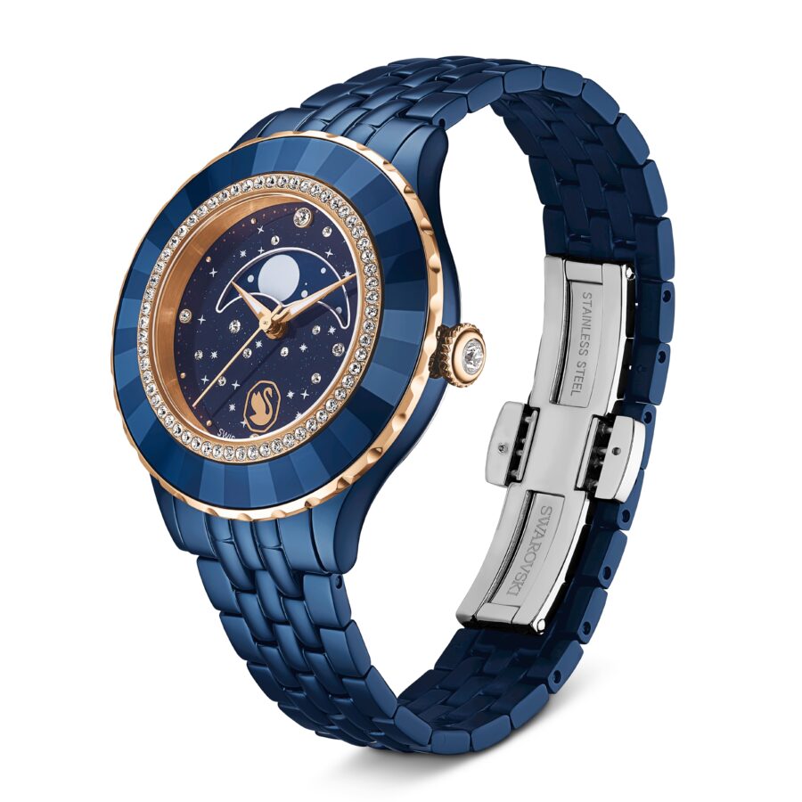 Swarovski sat Octea Moon, Swiss Made, Metalna narukvica, Plava