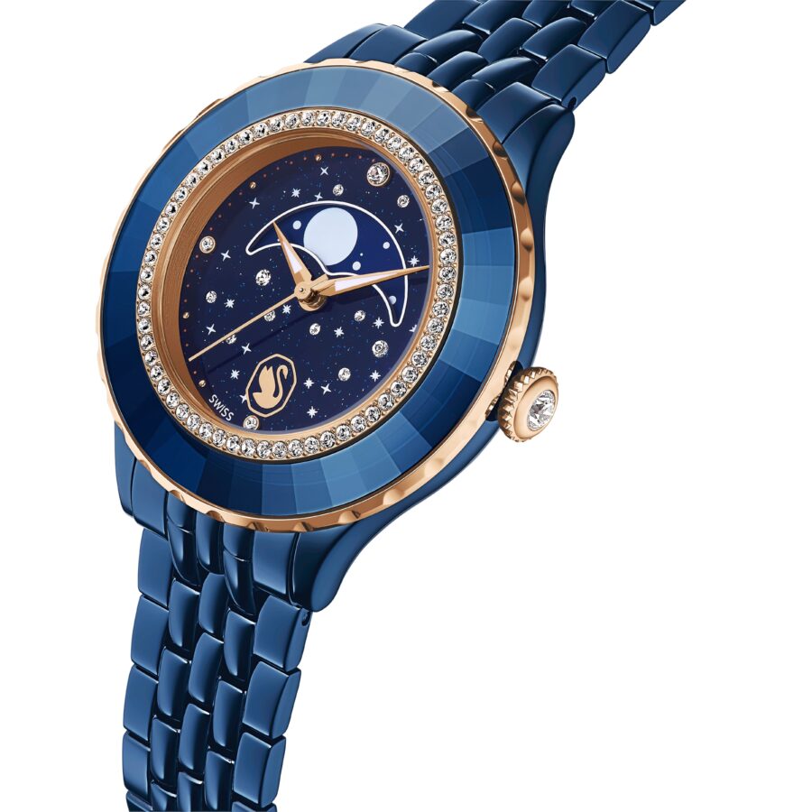 Swarovski sat Octea Moon, Swiss Made, Metalna narukvica, Plava
