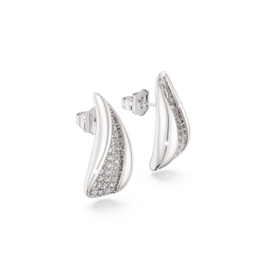 Swarovski naušnice Classica drop, Okrugli rez, Bijela, Sterling srebro