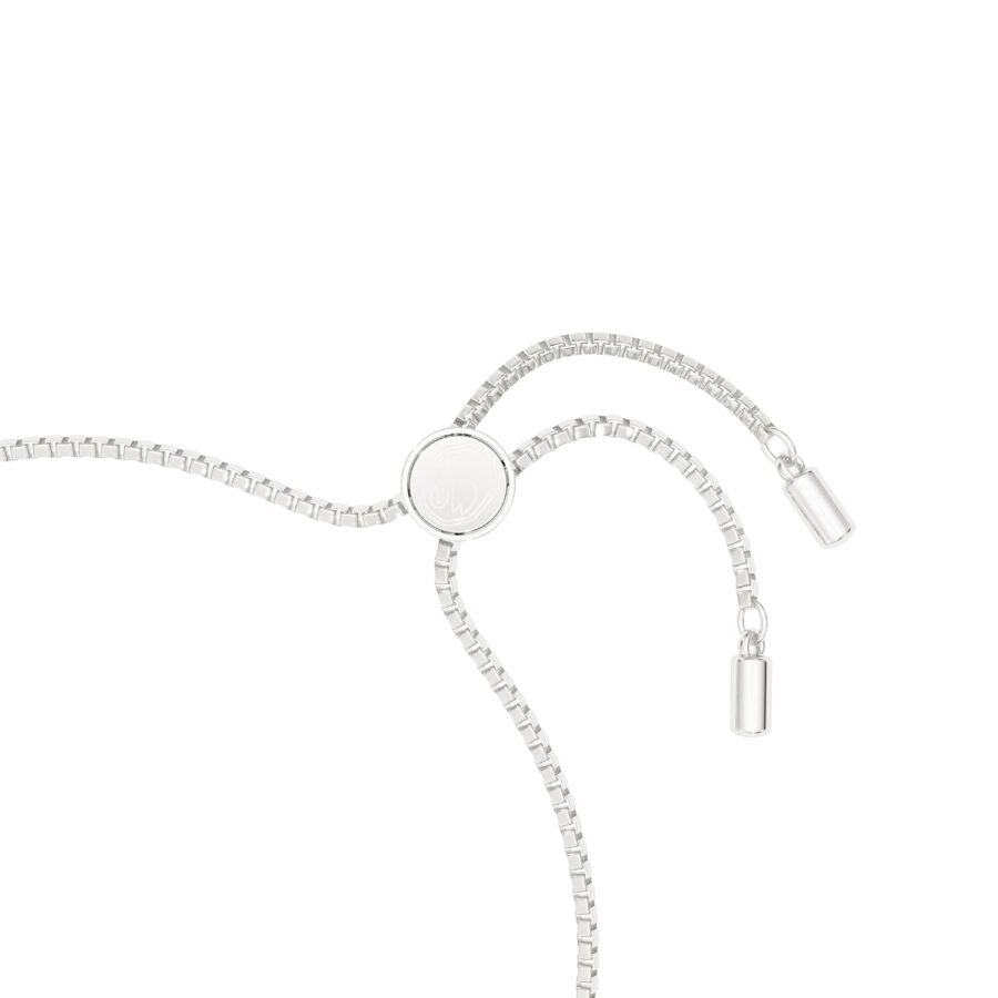 Swarovski narukvica Classica, Okrugli rez, Interlocking, Bijela, Sterling silver