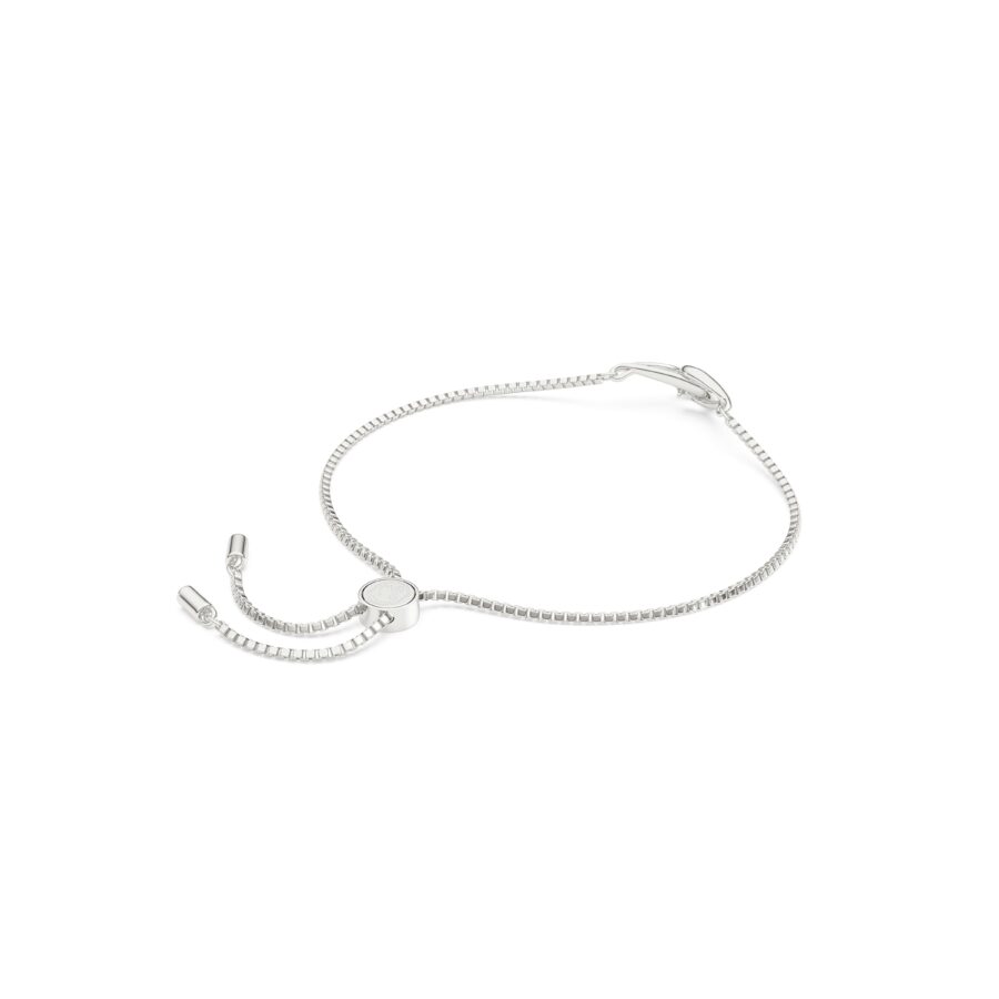 Swarovski narukvica Classica, Okrugli rez, Interlocking, Bijela, Sterling silver