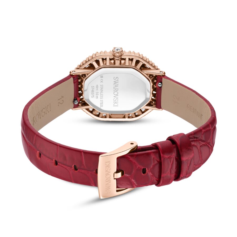 Swarovski sat Matrix Octagon, Kožni remen, Rose gold ton