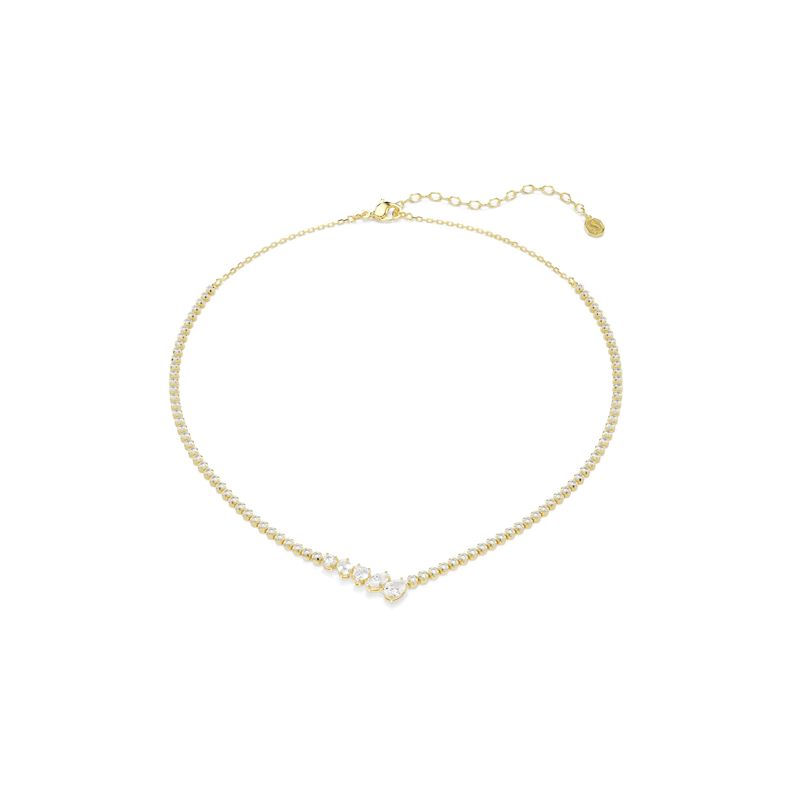 Swarovski lančić Mesmera, Mix rez, Bijela, 18K zlatni finish