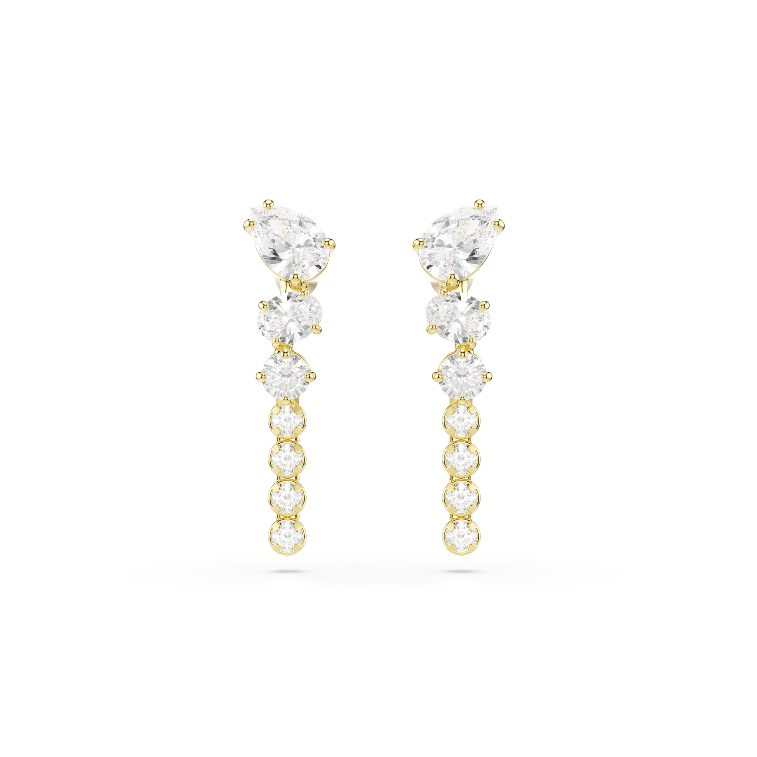 Swarovski nau&scaron;nice Mesmera drop, Mix rez, Bijela, 18K zlatni fini&scaron;