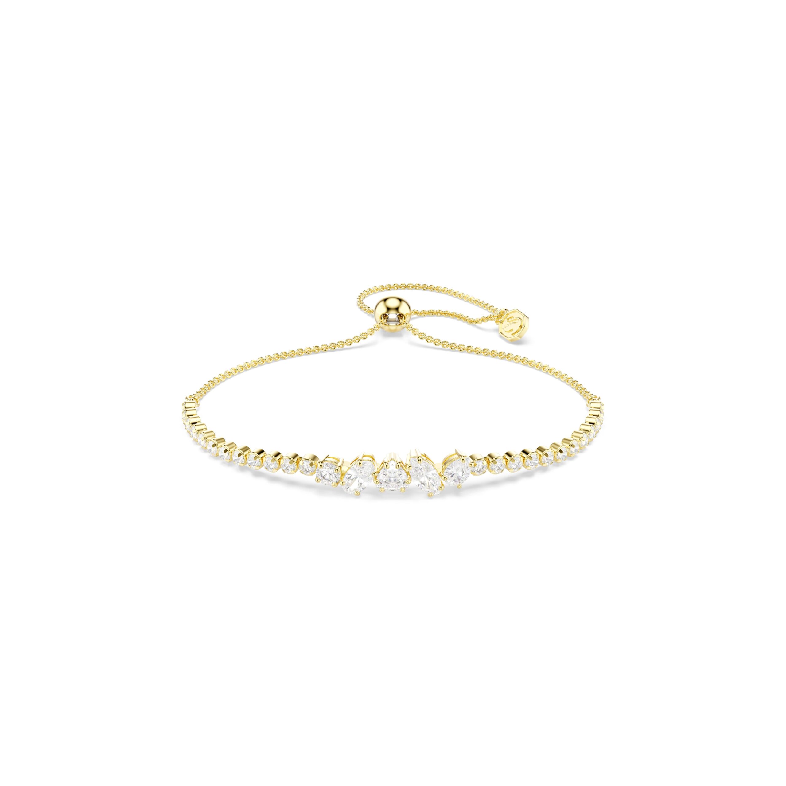 Swarovski narukvica Mesmera, 18K Zlatni ton, Bijela, Mix