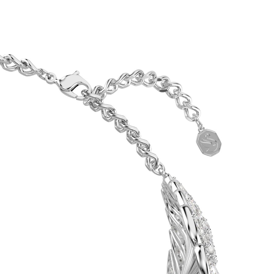 Swarovski ogrlica choker Vienna, Mix rez, Pero, Bijela, Bijeli ton