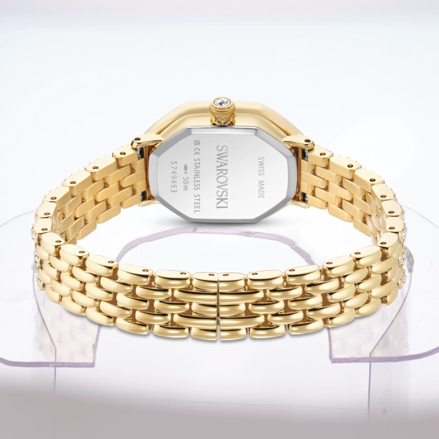 Swarovski sat Dextera Octagon, Swiss Made, Metalna narukvica, Zlatni ton