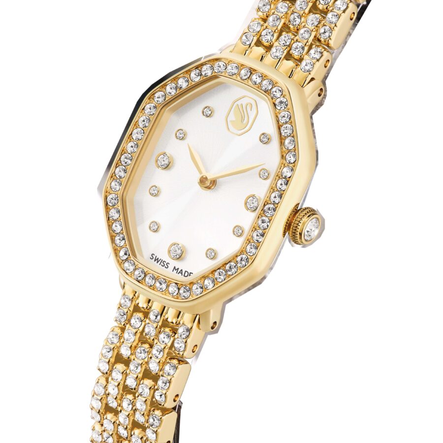 Swarovski sat Dextera Octagon, Swiss Made, Metalna narukvica, Zlatni ton