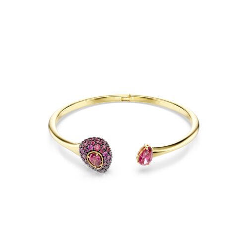 Swarovski narukvica Sublima bangle, Pear cut, Crvena, 18K zlatni ton