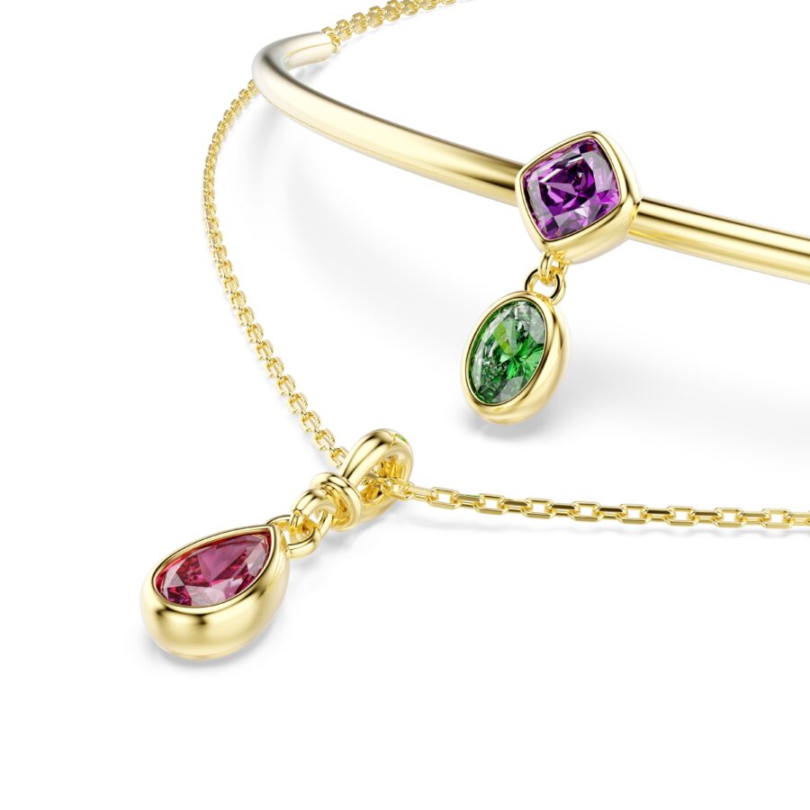 Swarovski ogrlica Imber Višeslojna, Mix rez, Višebojna, 18K zlatni finish