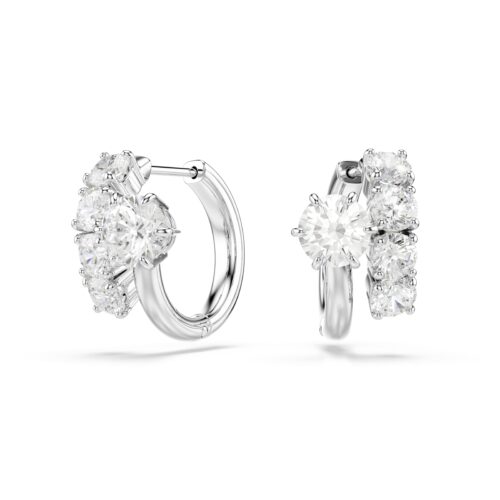Swarovski nau&scaron;nice Matrix hoop, Okrugli rez, Bijela, Bijeli ton