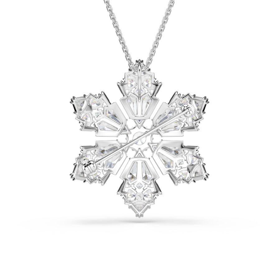 Swarovski lancic i broš Idyllia, Mix rez, Pahulja, Bijela, Bijeli ton