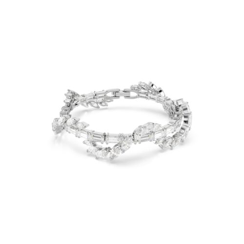 Swarovski narukvica Mesmera, Mix rez, Bijela, Srebrni ton