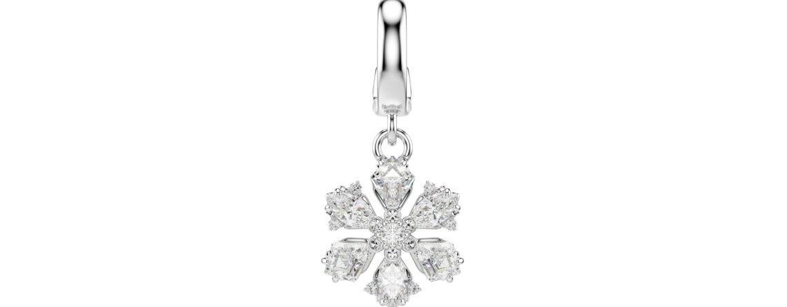 Swarovski charm Idyllia, Mix rez, Pahulja, Bijela, Bijeli ton