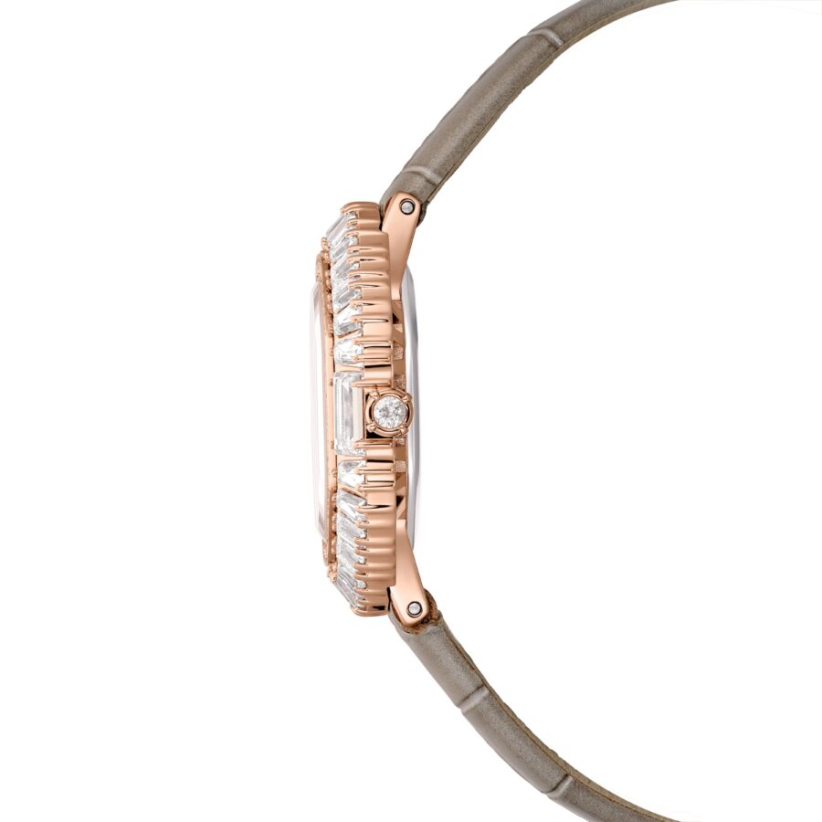 Swarovski sat Matrix Octagon, Kožni remen, Bež, Rose gold ton