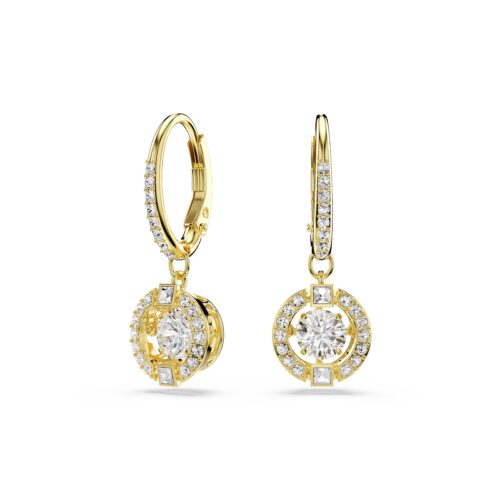 Swarovski nau&scaron;nice Una Angelic drop, Okrugli rez, Bijela, 18K zlatni fini&scaron;