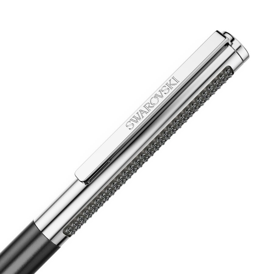 Swarovski kemijska olovka Matrix Tennis, Crno lakirano, Kromirano