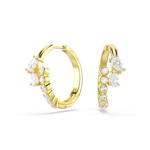 Swarovski nau&scaron;nice Mesmera hoop, Mix rez, Bijela, 18K zlatni fini&scaron;