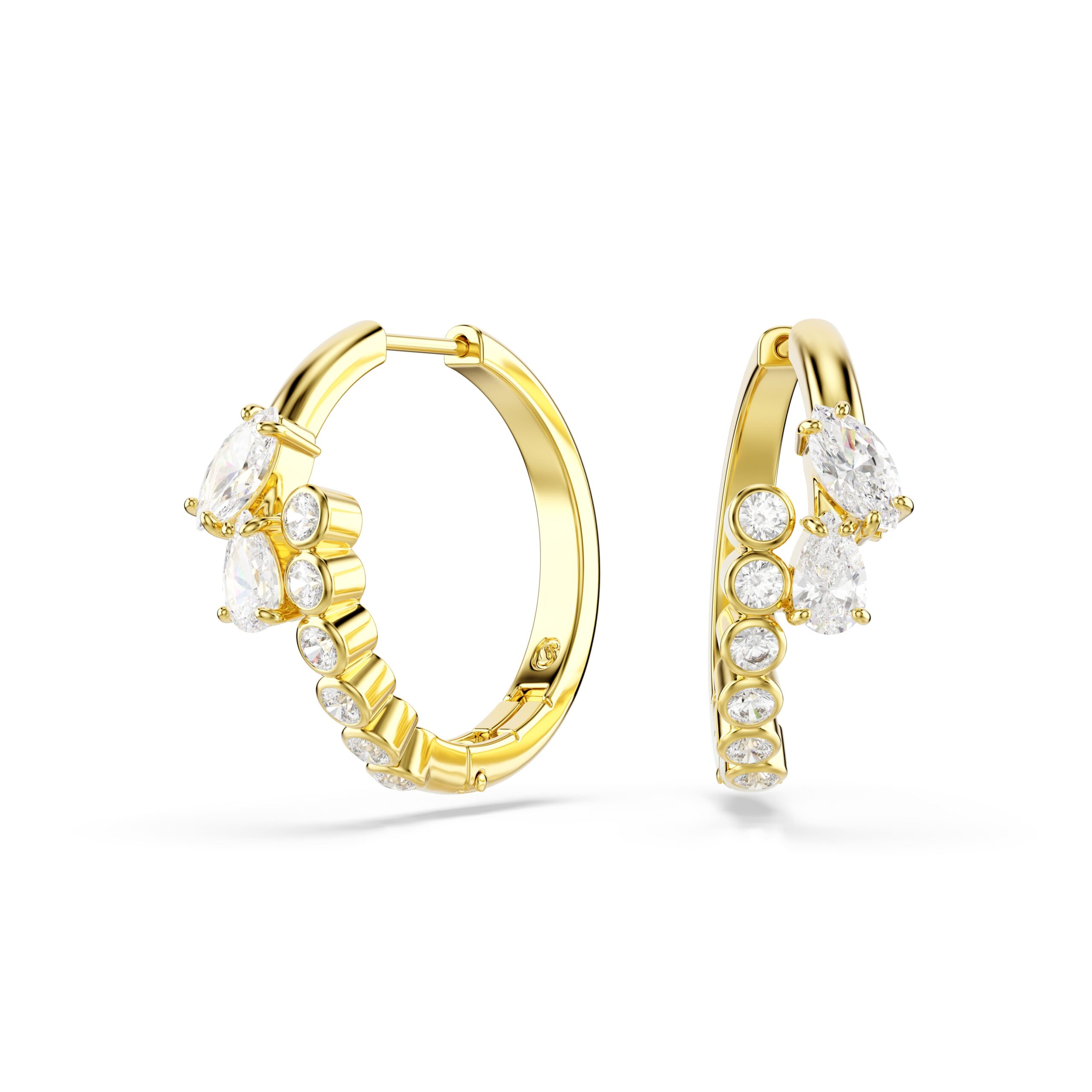 Swarovski nau&scaron;nice Mesmera hoop, Mix rez, Bijela, 18K zlatni fini&scaron;