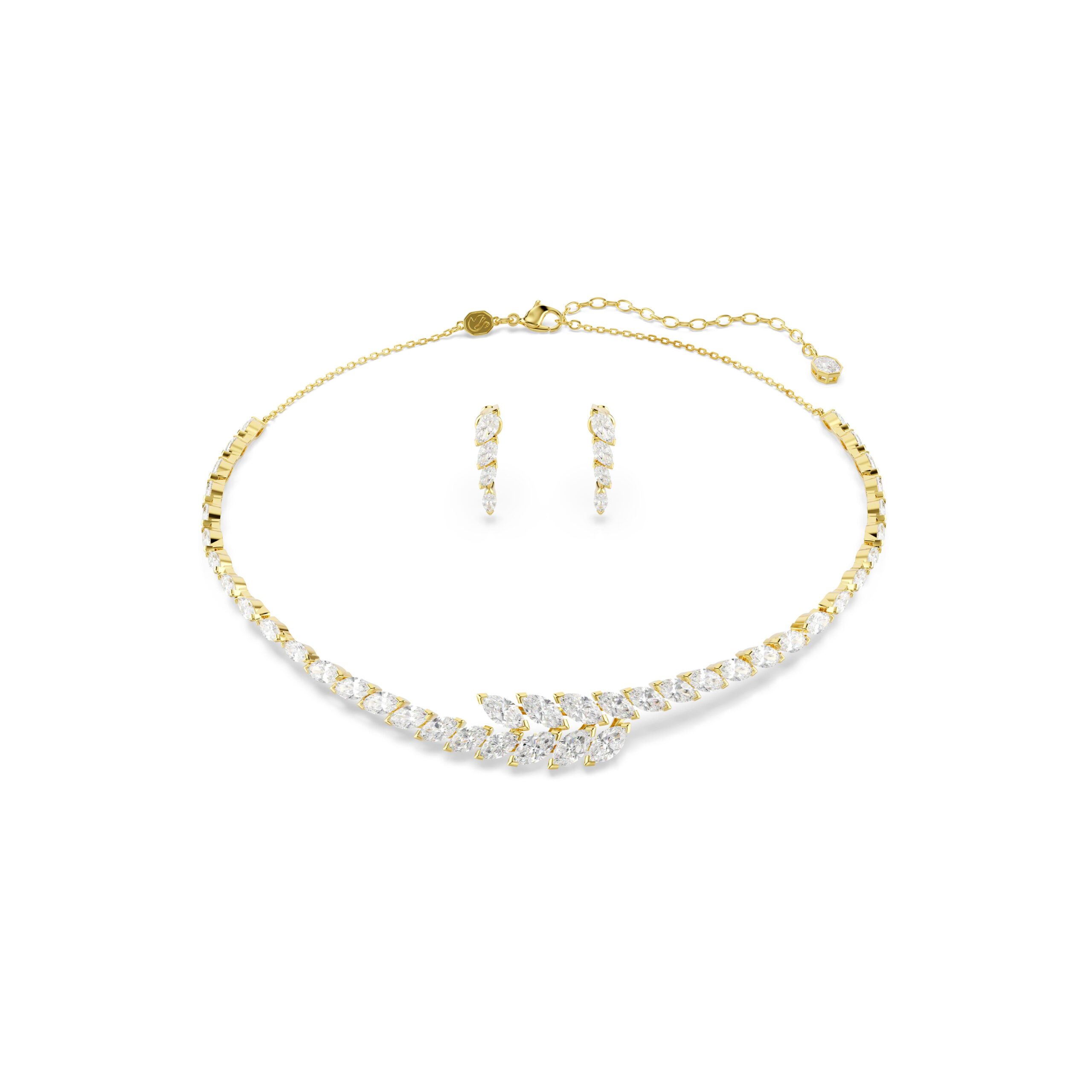 Swarovski Mesmera set, Set (2), Marquise rez, Bijela, 18K zlatni finish