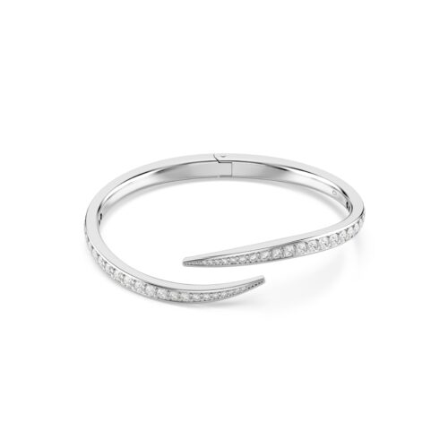 Swarovski narukvica Vienna bangle, Okrugli rez, Swan, Bijela, Srebrni ton