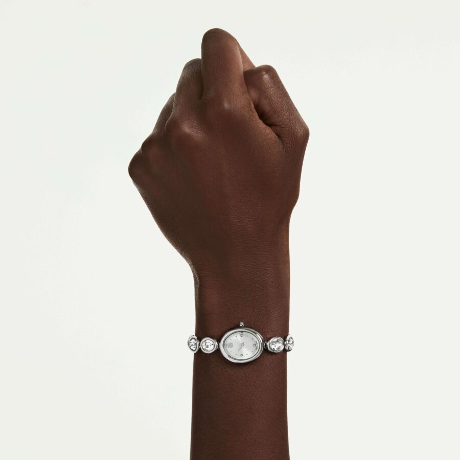 Swarovski sat Imber Oval, Swiss Made, Metalna narukvica, Srebrni ton