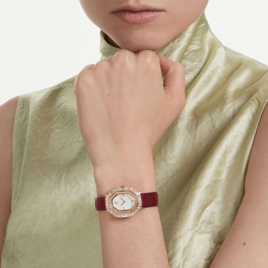 Swarovski sat Matrix Octagon, Kožni remen, Rose gold ton