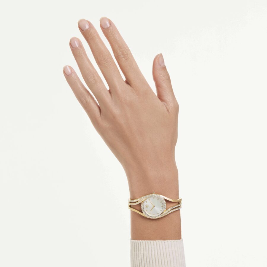 Swarovski sat Hyperbola bangle, Swiss Made, Metalna narukvica, Zlatni ton
