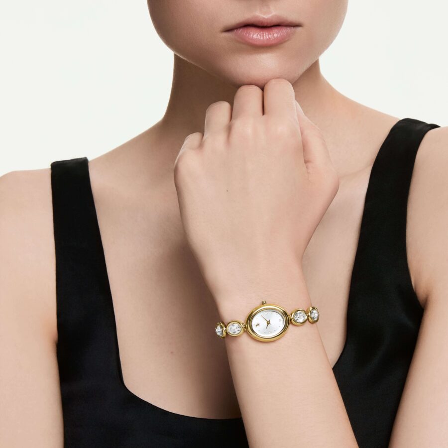 Swarovski sat Imber Oval, Swiss Made, Metalna narukvica, Zlatni ton